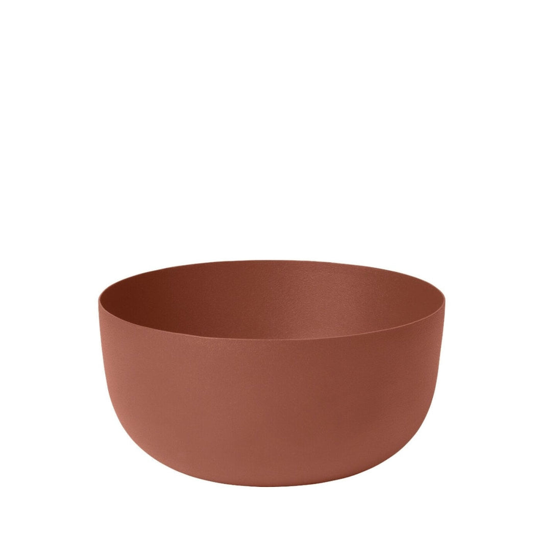 Blomus 66043 Reo Decorative Steel Bowl, Rustic Brown - Large