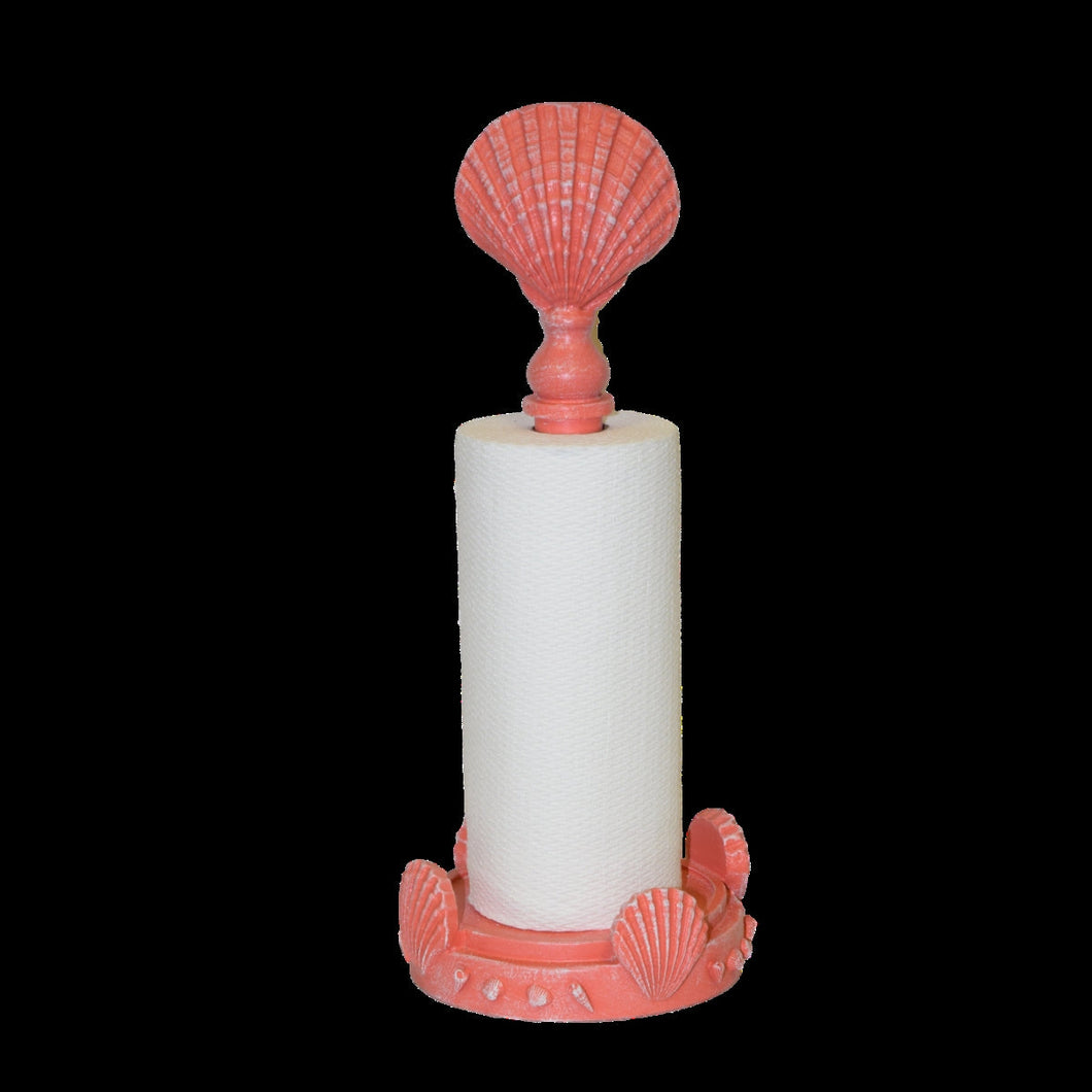 Hickory Manor Home HM735 Coral Clamshell Paper Towel Holder, Coral