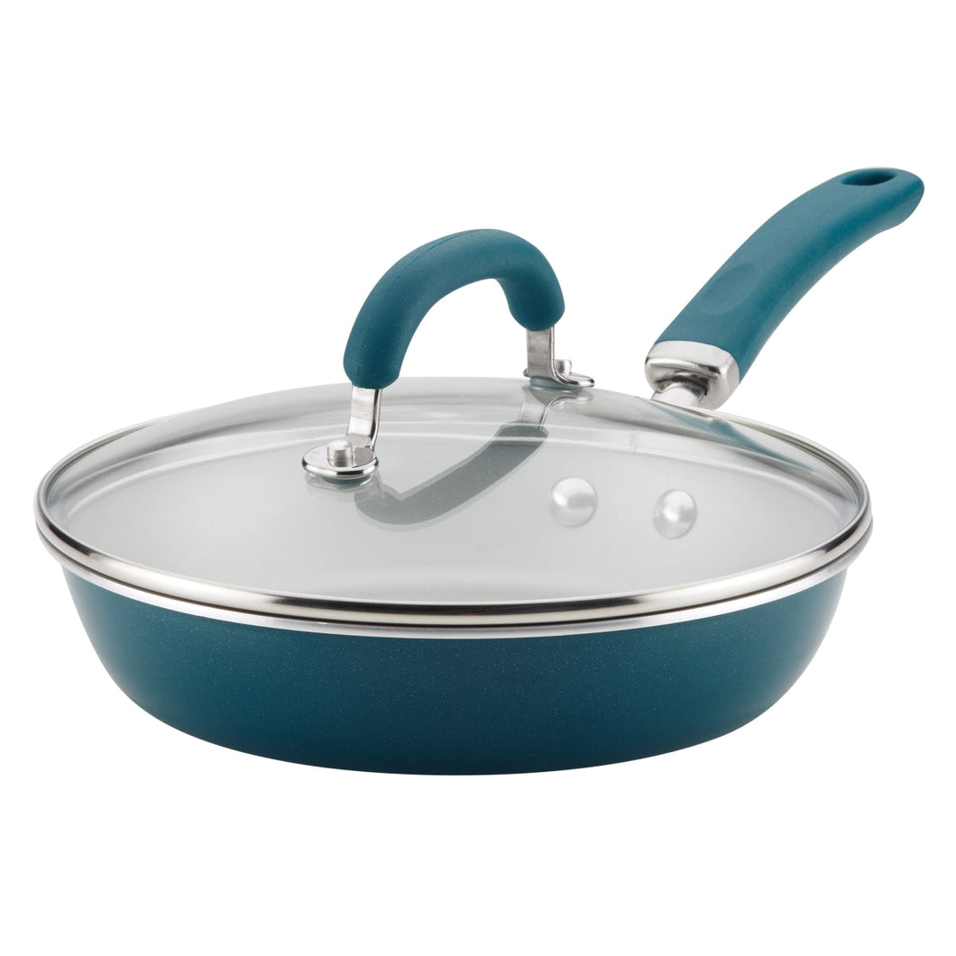 Rachael Ray 12011 Create Delicious Aluminum Nonstick Covered Deep Skillet, 9.5 in. - Teal Shimmer