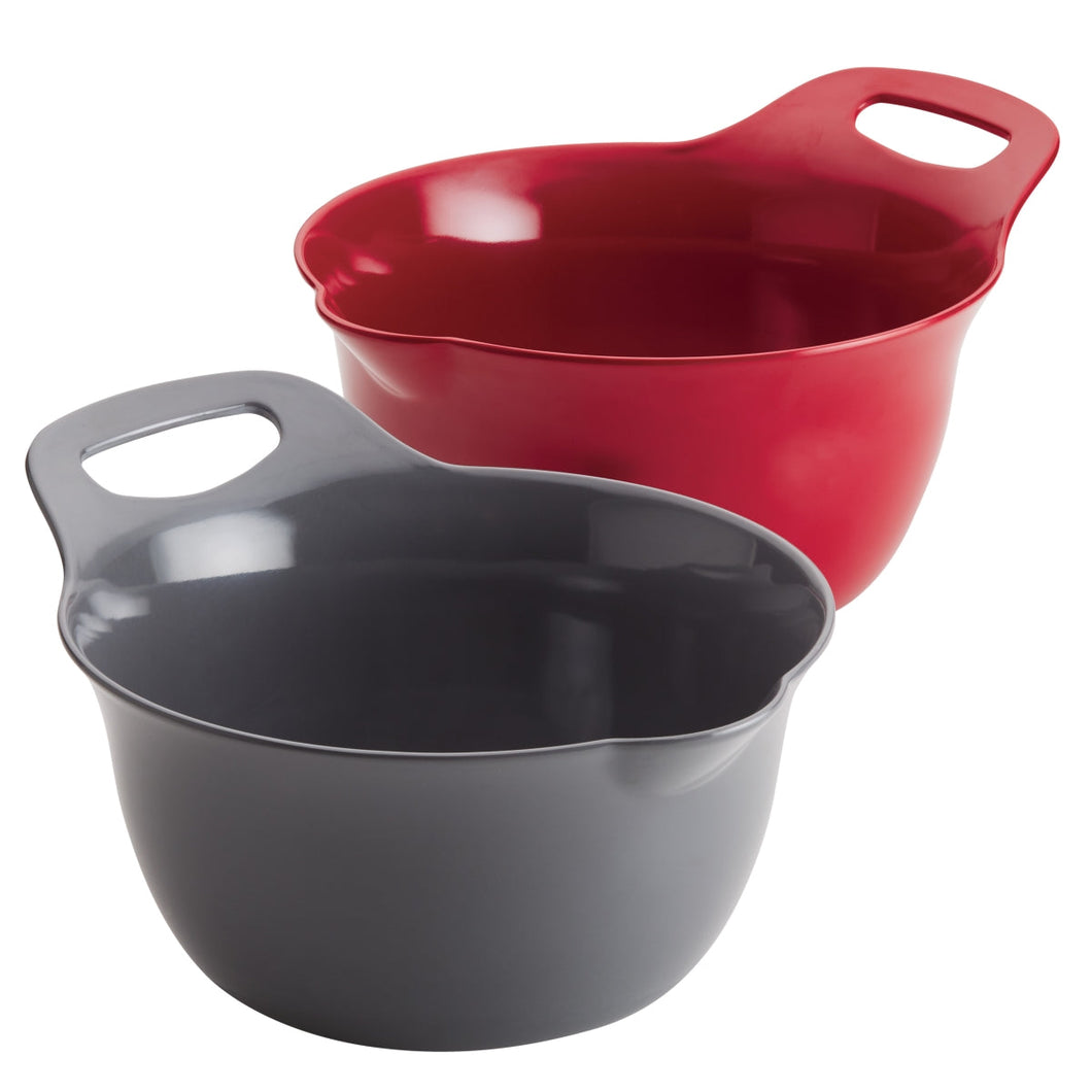 Rachael Ray 47647 Tools & Gadgets Nesting Mixing Bowl Set, 2 Piece - Red & Gray