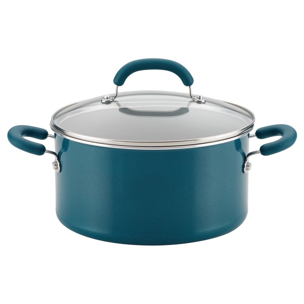 Rachael Ray 12163 6 qt. Create Delicious Aluminum Nonstick Stockpot - Teal Shimmer