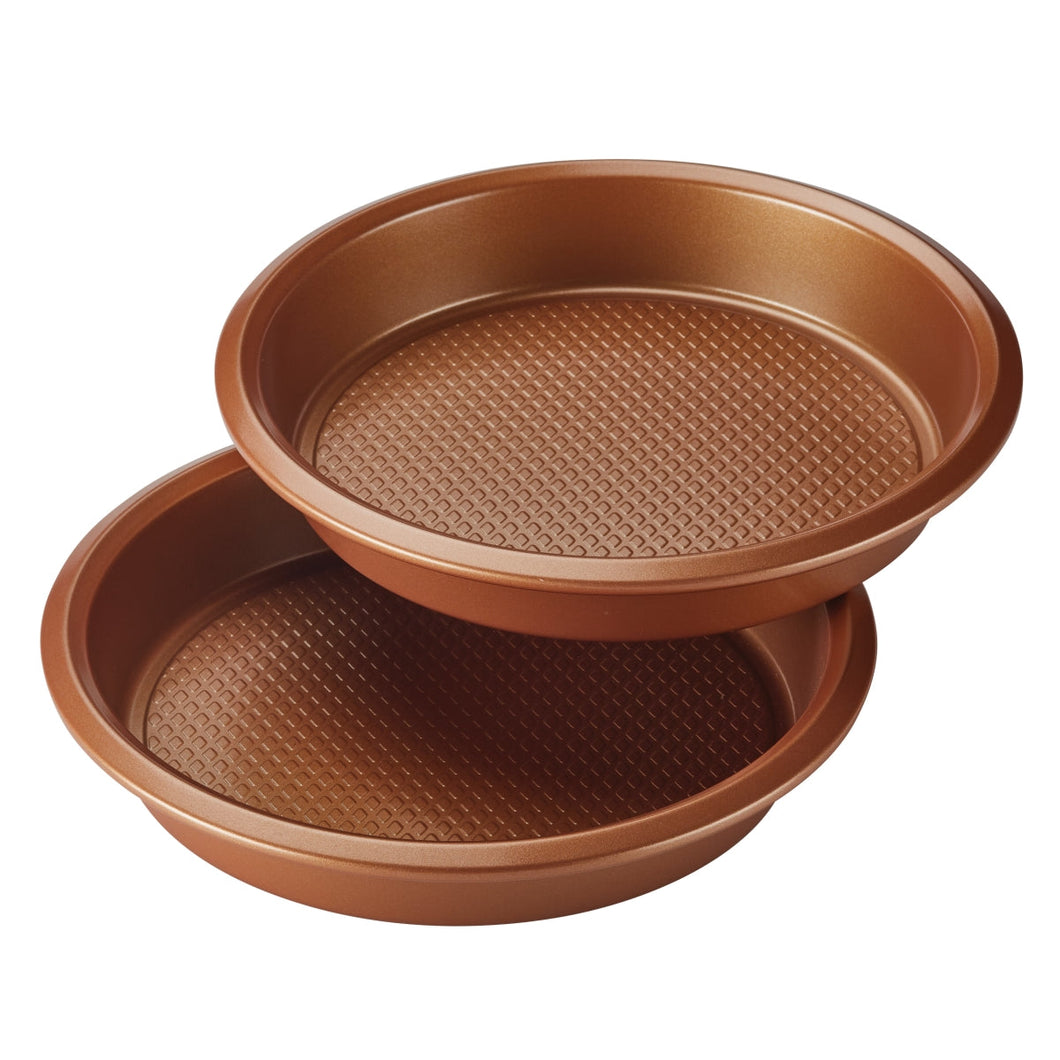 Ayesha Curry 47722 8 in. Bakeware Round Cake Pan Set - Copper, 2 Piece