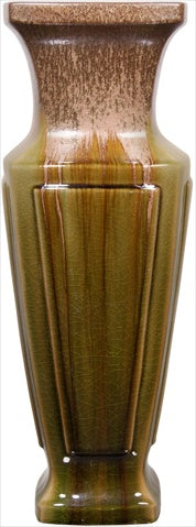 Home Essentials 71011 18.5 in. Sand Square Column Vase Green