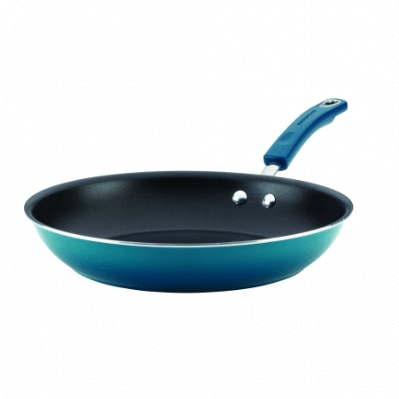 Rachael Ray 17579 12.5 in. Hard Enamel Aluminum Nonstick Skillet, Marine Blue -